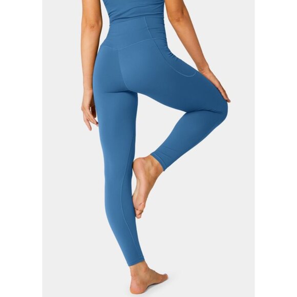 Halara Softlyzero Crossover Pocket Plain Leggings Sz Medium Womens Blue Full Len - Picture 6 of 9